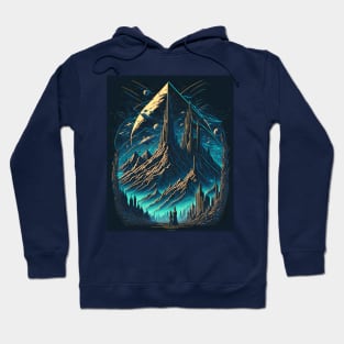 Otherworld Mountain Sci-Fi Space Scene Hoodie